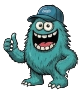 Thumbs up monster mascot