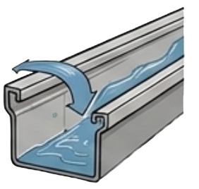115mm Quad gutter technical diagram
